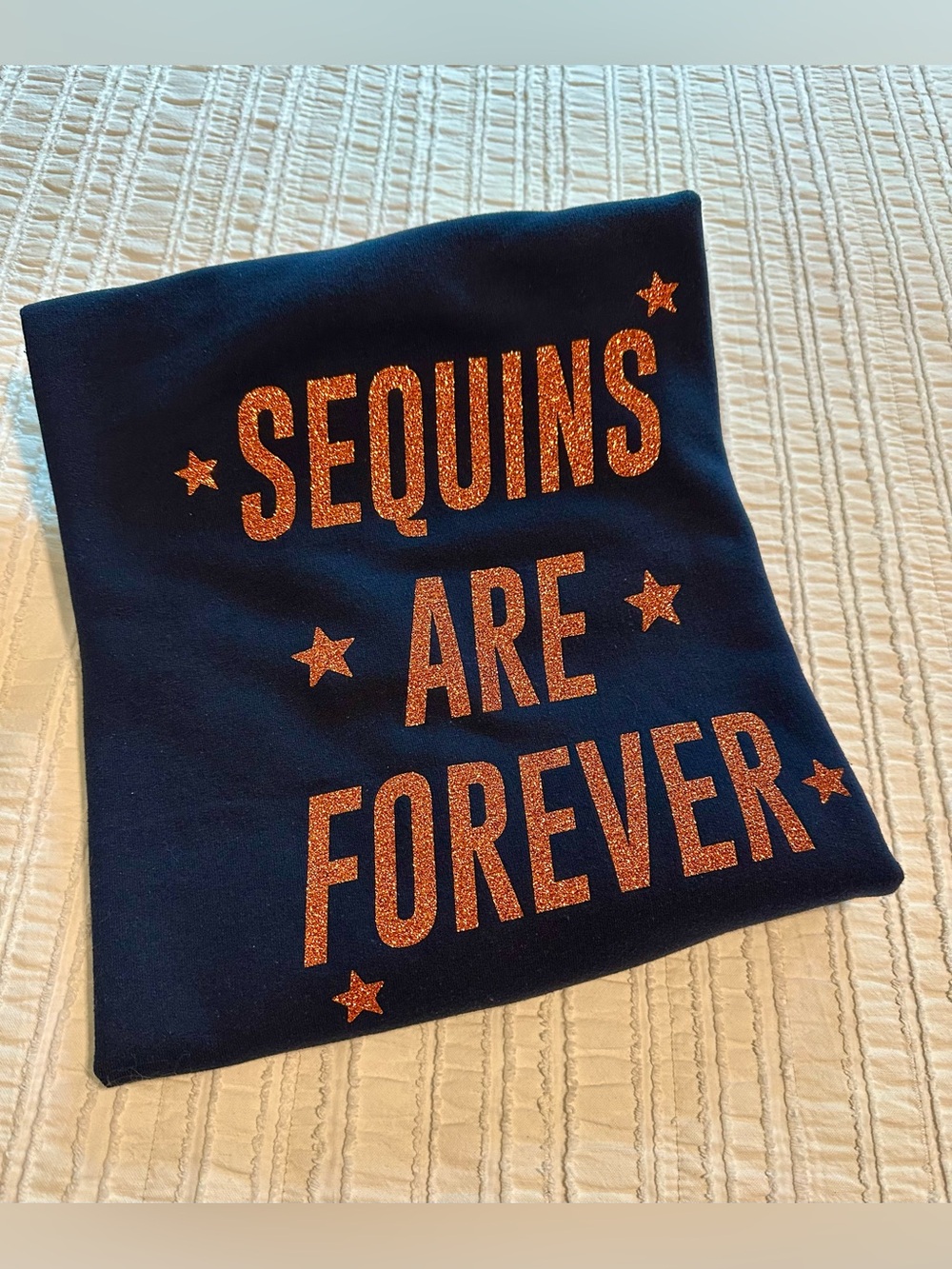 Taylor Swift The Life of a Showgirl “Sequins Are Forever” Navy Sweatshirt Large